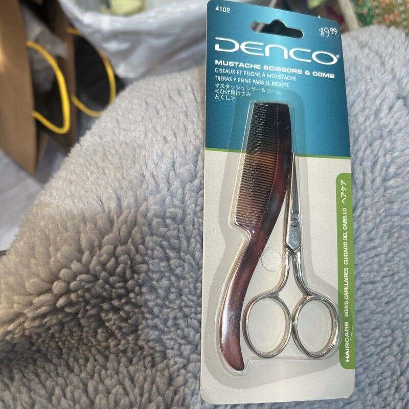 Denco Mustache Scissors And Comb Set
