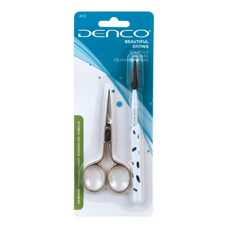 Denco Beautiful Brows Eyebrow Scissor And Spoolie Kit