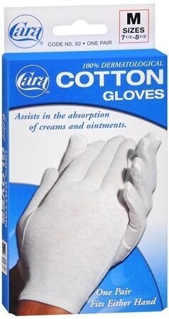 CARA Cotton Gloves - One Pair - Size Medium