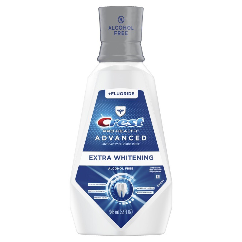 Crest Prohealth Advanced Extra Whitening Rinse Alcohol Free 32oz
