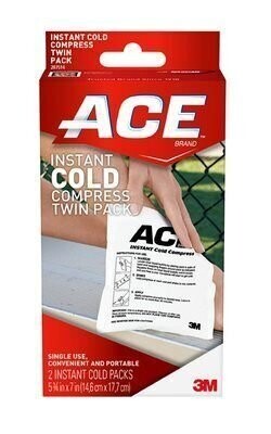 ACE INSTANT COLD PACK - Size 6.1" X 6.6" - Single Use - Twin Pack