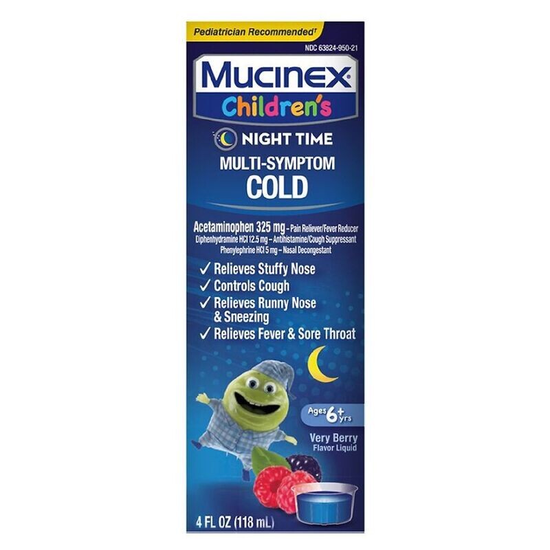 Mucinex Children’s Night Time Multi-Symptom Cold Very Berry Flavored Liquid 4 fl oz