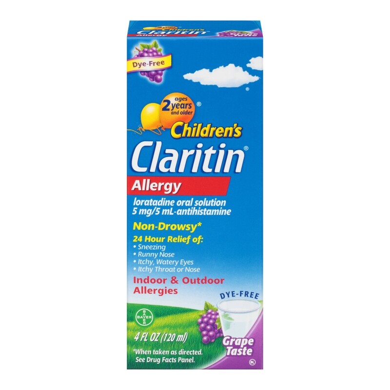 Claritin Children’s Allergy Non-Drowsy Dye-Free Grape 4 fl oz