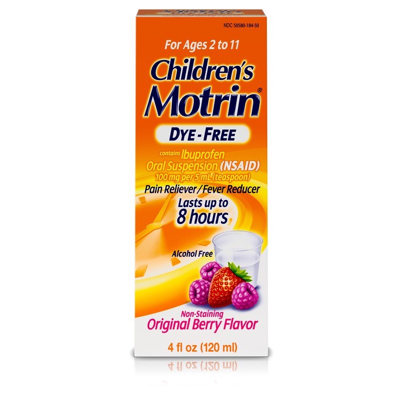 Motrin Children’s Oral Suspension Dye-Free Original Berry Flavor Motrin Children’s Oral Suspension Dye-Free Original Berry Flavor