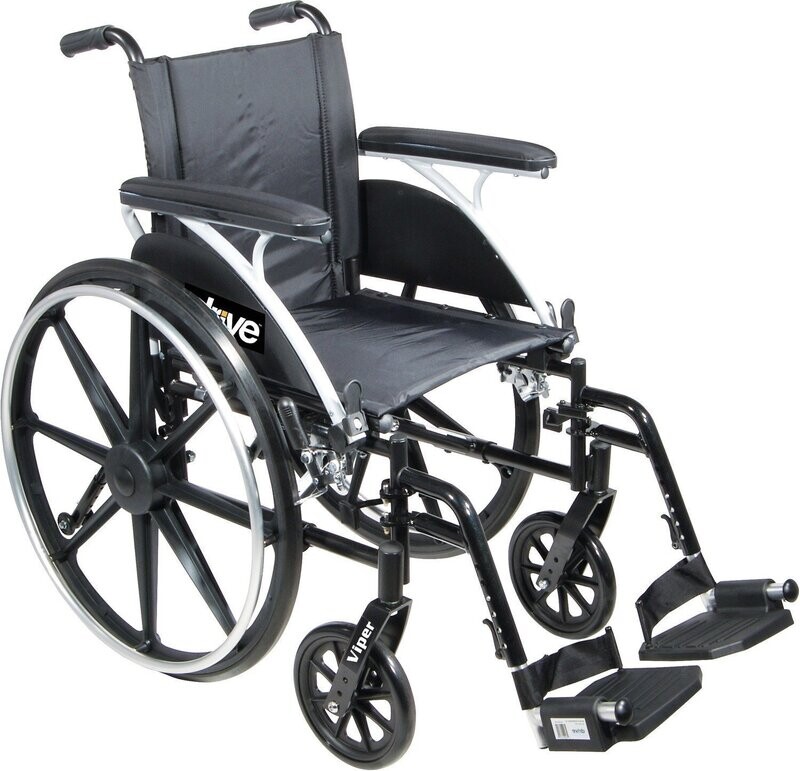 Drive Medical Viper Pediatric/ Petite Size Wheelchair - 12 Inch Seat - With Flip Back Desk  Arms and Swing Away Elevated Leg Rests