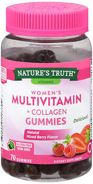 Women's Multivitamin + Collagen Gummies - Natural Mixed Berry Flavor 70ct