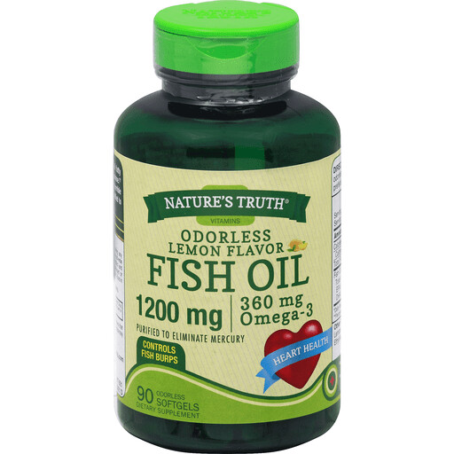 Fish Oil 2,400mg Plus Omega-3 720mg Odorless Softgels - Lemon Flavor 90ct