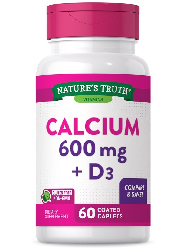 Nature's Truth Calcium 600mg Plus D3 Coated Caplets 60ct