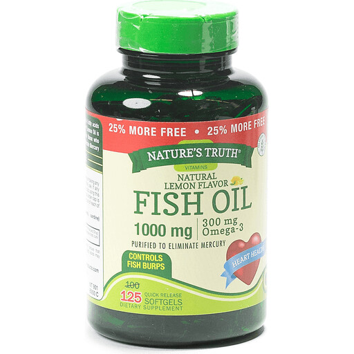 Fish Oil 2,000mg Plus Omega-3 600mg Coated Softgels - Lemon Flavor 125ct