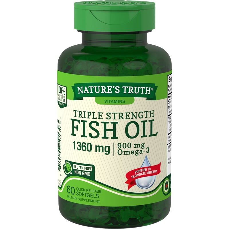 Fish Oil 1,400mg Plus Active Omega-3 850mg Triple Strength Quick Release Softgels 60ct