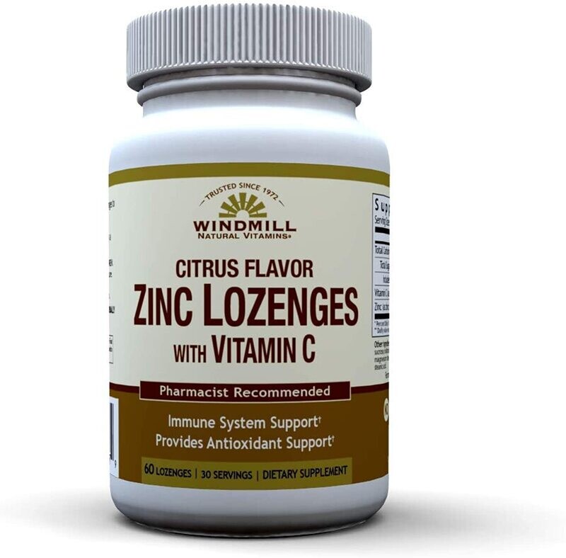 Zinc With Vitamin C Lozenges - Citrus Flavor 60ct