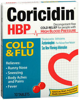 Coricidin HBP Tablets Cold & Flu 10CT