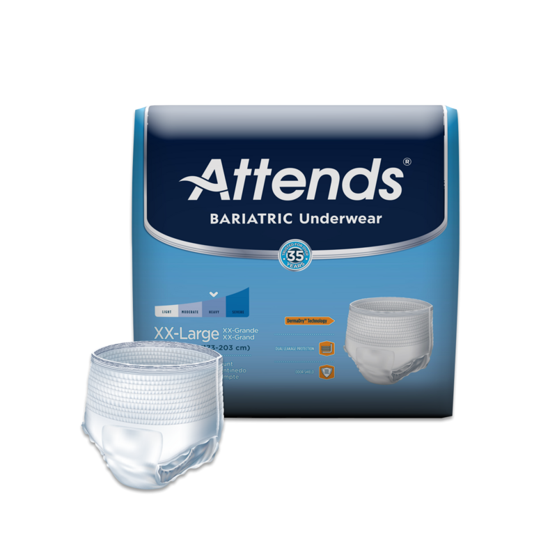 Attends Bariatric Underwear Ultimate Absorbency XXL 68”-80” 12 ct