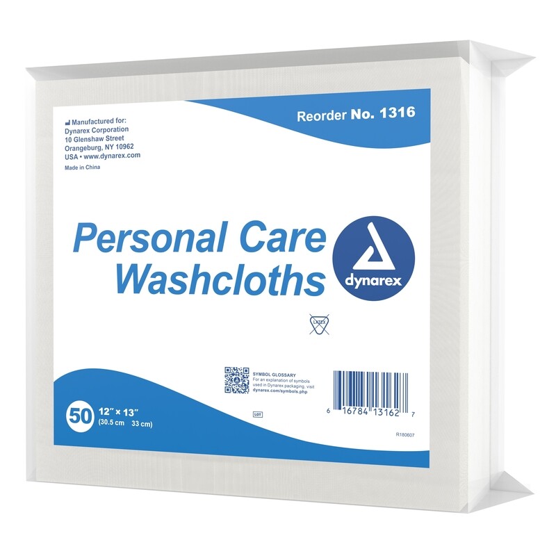 Personal Care Washcloths 12” x 13” 50 ct