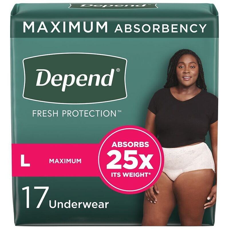 Depend Fresh Protection LG 38-44 in Maximum Underwear 17 ct