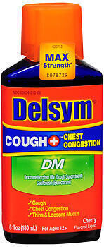 Delsym Cough + Chest Congestion DM Liquid Cherry Flavor 6OZ
