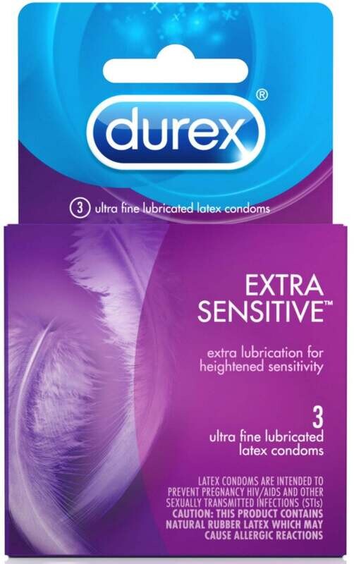 Durex Extra Sensitive Thin Latex Condoms 3 ct