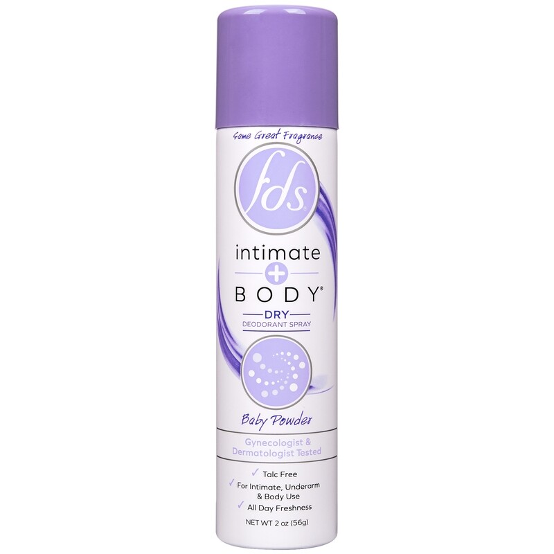 Fds Intimate + Body Dry Deodorant Spray Baby Powder 2 oz