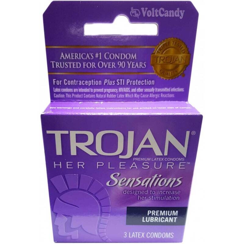 Trojan Her Pleasure Enhanced Stimulation for Her Lubricated Latex Condoms 3 ct
