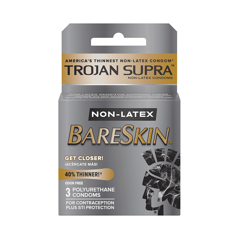 Trojan Supra Non-Latex BareSkin Polyurethane Condoms 3 ct