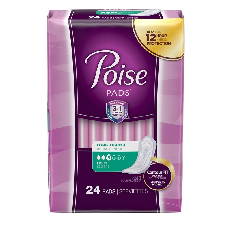 Poise Long Length Light #3 Pads 24 ct