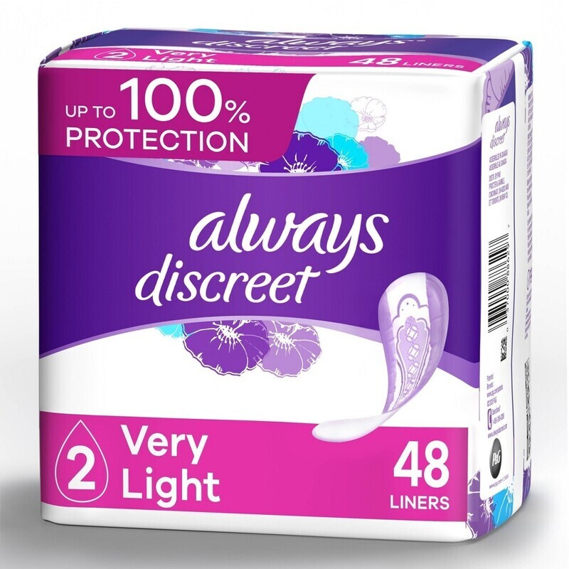 Always Discreet Very Light #2 Liners 48 ct