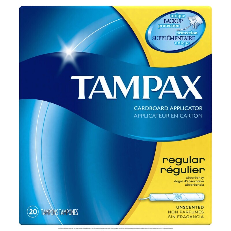 Tampax Regular Cardboard Applicator Tampons 20 ct