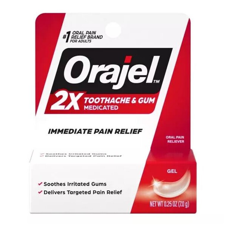 Orajel 2X Toothache and Gum Medicated Oral Pain Reliever Gel 0.25 oz