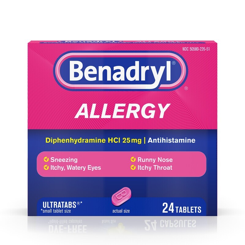 Benadryl Allergy Antihistamine Tablets 24 ct