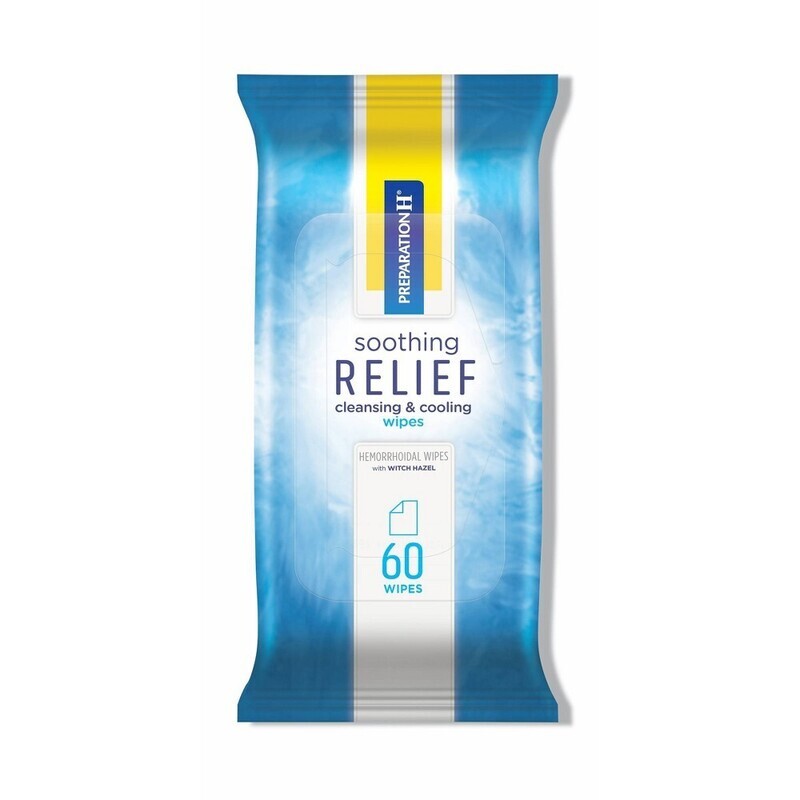 Preparation H Soothing Relief Cleansing and Cooling Wipes 60 ct