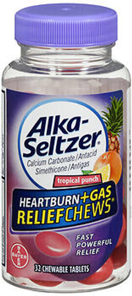 Alka-Seltzer Heartburn and Gas Reliefchews Tropical Punch Chewable Tablets 28 ct