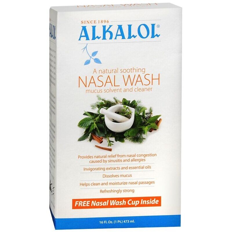 Alkalol Nasal Wash Mucus Solvent and Cleaner with Nasal Wash Cup 473 mL