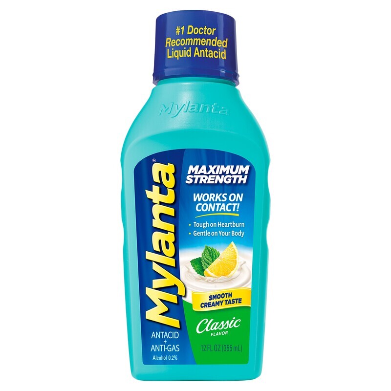 Mylanta Maximum Strength Antacid and Anti-Gas Classic Flavor 12 fl oz