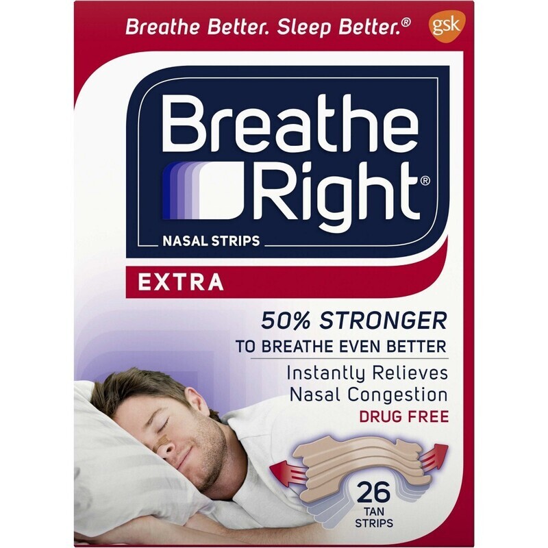 Breathe Right Nasal Strips Extra Strength Tan Strips 26 ct