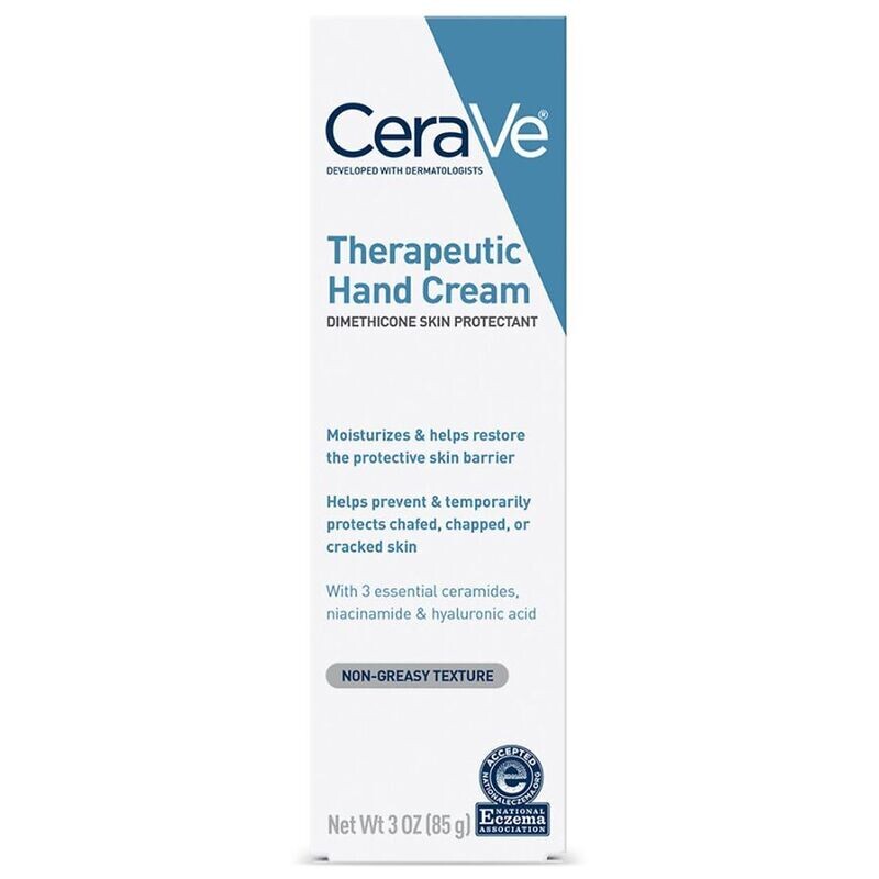 CeraVe Therapeutic Hand Cream Dimethicone Skin Protectant Non-Greasy Texture 3 oz