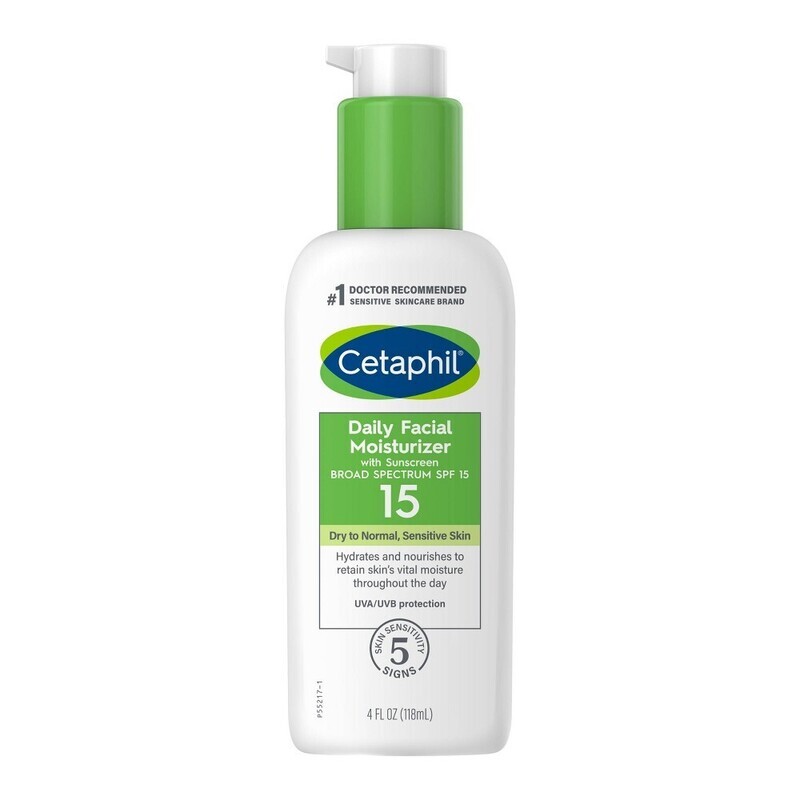Cetaphil Daily Facial Moisturizer with Sunscreen SPF 15 for Dry to Normal, Sensitive Skin 4 fl oz