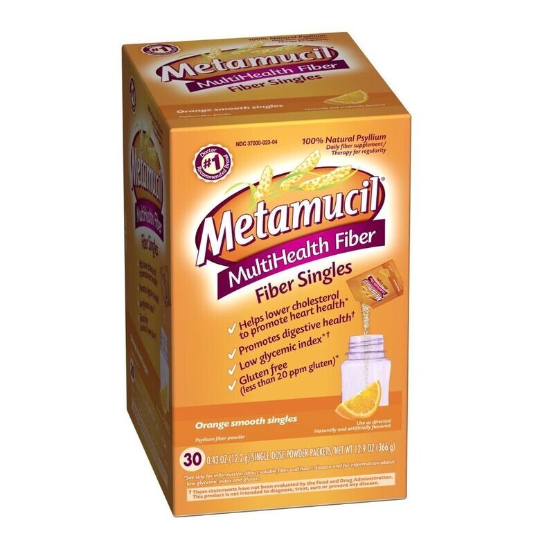 Meta Mucil On-the-Go 4-in-1 Fiber Orange Flavored Packets 30 ct