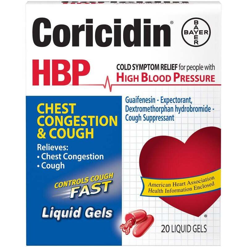 Coricidin HBP Chest Congestion and Cough Liquid Gels 20 ct