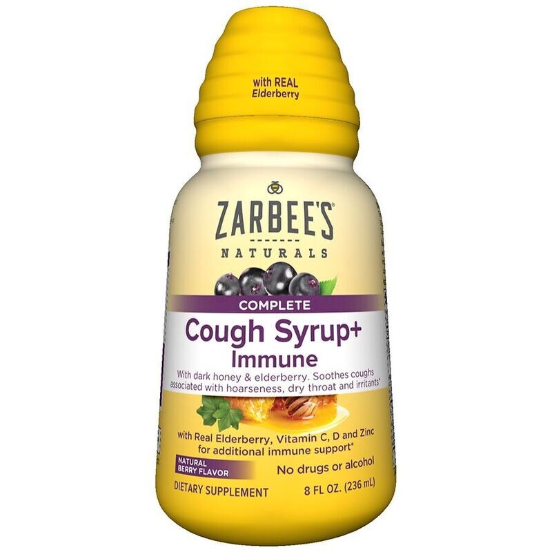 Zarbee’s Complete Cough Syrup + Immune Natural Berry Flavor 8 fl oz