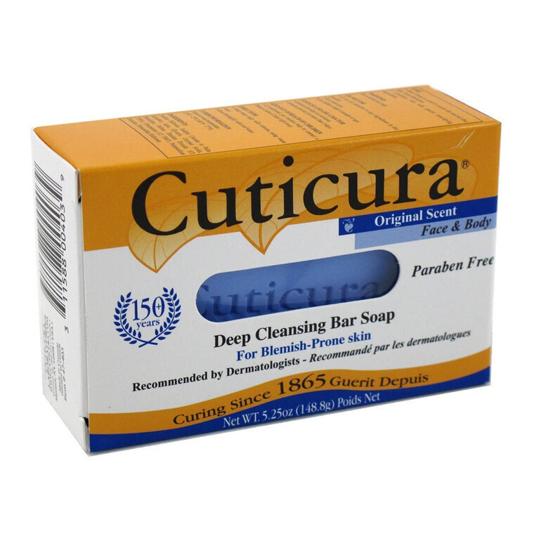 Cuticura Original Face/Body Antibacterial Medicated Soap For Blemish/Acne-Prone Skin 5.25 oz