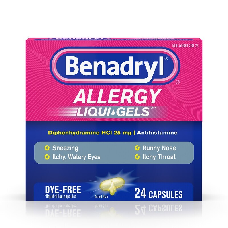 Benadryl Allergy Liqui Gels Antihistamine Capsules 24 ct Benadryl Allergy Liqui Gels Antihistamine Capsules 24 ct