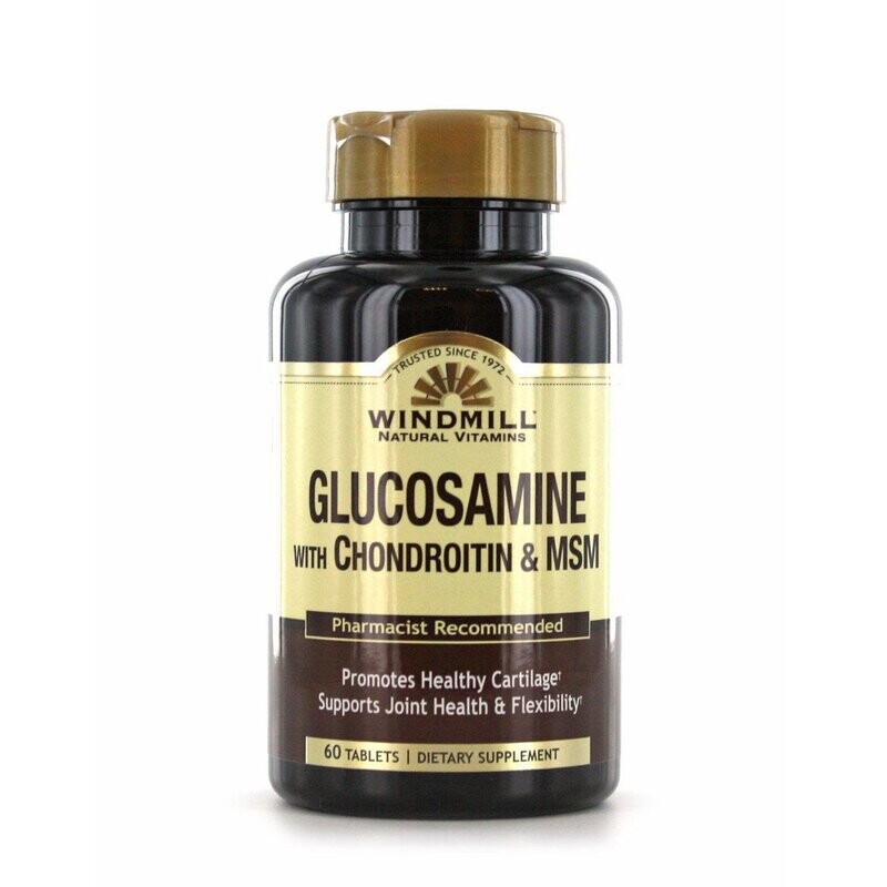 Windmill Glucosamine With Chondroitin & MSM Promotes Healthy Cartilage And Joint Health Tablets 60ct