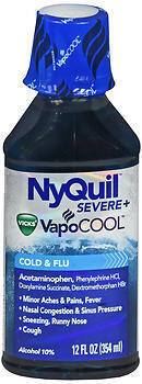 NyQuil Severe+ VapoCool Cold & Flu Liquid 12OZ