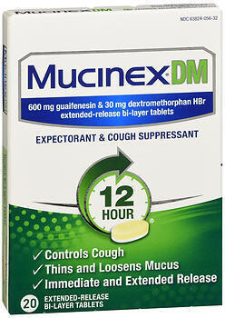 Mucinex DM Expectorant & Cough Suppressant Extended Release Bi-Layer Tablets 20CT