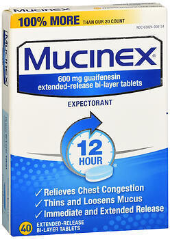 Mucinex Expectorant Tablets 40CT