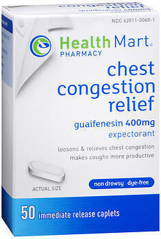 Health Mart Chest Congestion Relief Immediate Release Caplets 50CT