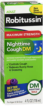 Robitussin Adult Nighttime Cough DM Liquid Maximum Strength 4OZ