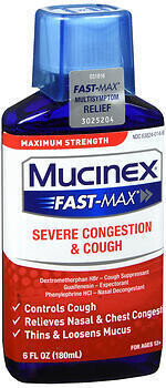 Mucinex Fast-Max Severe Congestion & Cough Liquid Maximum Strength 6OZ