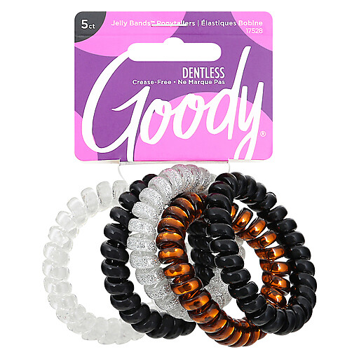 Goody Dentless Multicolored Jelly Bands Ponytailers 5 Pack