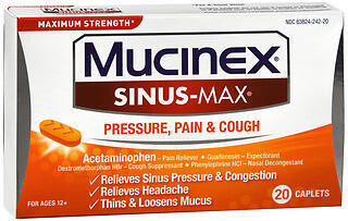 Mucinex Sinus-Max Pressure, Pain & Cough Caplets 20CT